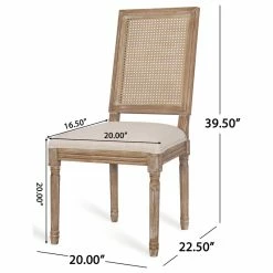 Best reviews of 🌟 GDFStudio Brownell French Country Wood And Cane Upholstered Dining Chair, Set Of 2, Beige/ 🌟 -Living Room Furniture Shop c741471700c33200 8226 w800 h800 b1 p0