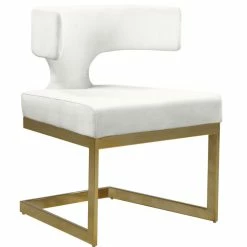 Buy ❤️ MOD The Eve Dining Chair, Cream And Gold, Velvet And Metal 🔔
