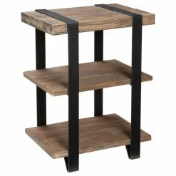 Brand new ๐ Bolton Furniture, Inc. Modesto 2-Shelf Metal Strap And Reclaimed Wood End Table ๐