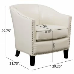Cheapest 🎉 GDFStudio GDF Studio Carlton Tub Design Club Chair With Nailheads Accents, Ivory Leather 🤩 -Living Room Furniture Shop cd810bfd01c3f207 4564 w800 h800 b1 p0