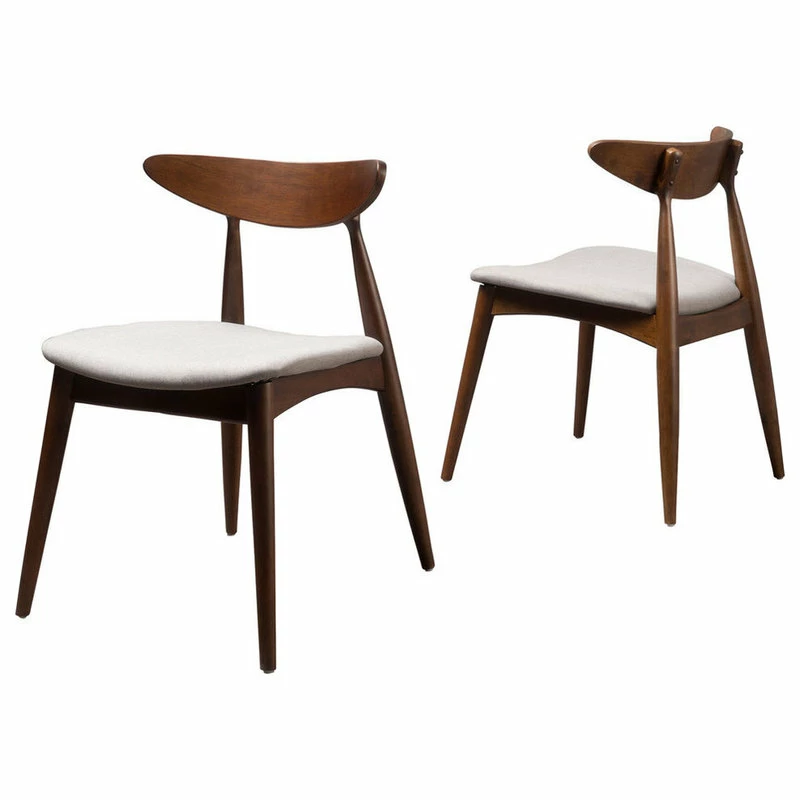 Best Sale 💯 GDFStudio GDF Studio Issaic Mid Century Design Wood Dining Chairs, Set Of 2, Light Gray/Wa ⭐ 1 Best Sale 💯 GDFStudio GDF Studio Issaic Mid Century Design Wood Dining Chairs, Set Of 2, Light Gray/Wa ⭐