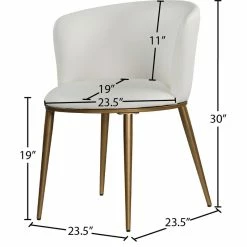Best Pirce 🥰 MOD The Almar Dining Chair, White And Brushed Gold, Faux Leather And Iron, Set Of 2 🥰 -Living Room Furniture Shop cde1c0d90274152a 1313 w800 h800 b1 p0
