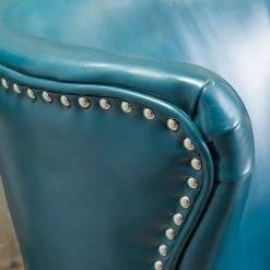 Best Pirce ✔️ GDFStudio GDF Studio Jameson Tall Wingback Leather Club Chair, Teal Blue 👏 -Living Room Furniture Shop cf7156c80f93153e 1609 w800 h800 b0 p0