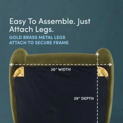 Promo 😀 ELuxury Channel Decorative Accent Chair With Metal Legs, Green ⭐ -Living Room Furniture Shop cf919902029e0ebf 0844 w800 h800 b0 p0