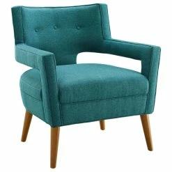 Cheap 😀 LexMod Sheer Upholstered Fabric Armchair, Teal ✔️