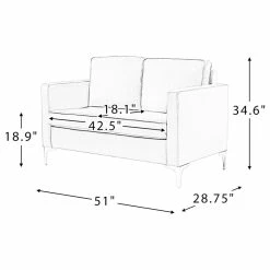 Deals 😉 Karat Home Upholstered Sofa With Loose Back, Sage 😉 -Living Room Furniture Shop d1f1353d01dfd54b 2028 w800 h800 b1 p0