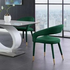 Discount 🎁 Meridian Furniture Destiny Dining Chair, Green, Velvet ✔️ -Living Room Furniture Shop d4716a29018ee75f 3389 w800 h800 b0 p0