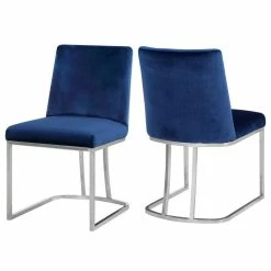 Discount ๐ MOD The Josephine Velvet Dining Chair, Navy And Silver, Set Of 2 โค๏ธ