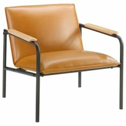 Top 10 🎉 Sauder Boulevard Cafe Faux Leather Upholstered Accent Chair In Camel And Black 🎁