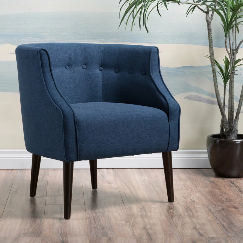 Brand new 💯 GDFStudio GDF Studio Davidson Tub Design Upholstered Accent Chair, Navy Blue 🤩 2 Brand new 💯 GDFStudio GDF Studio Davidson Tub Design Upholstered Accent Chair, Navy Blue 🤩 - Image 2