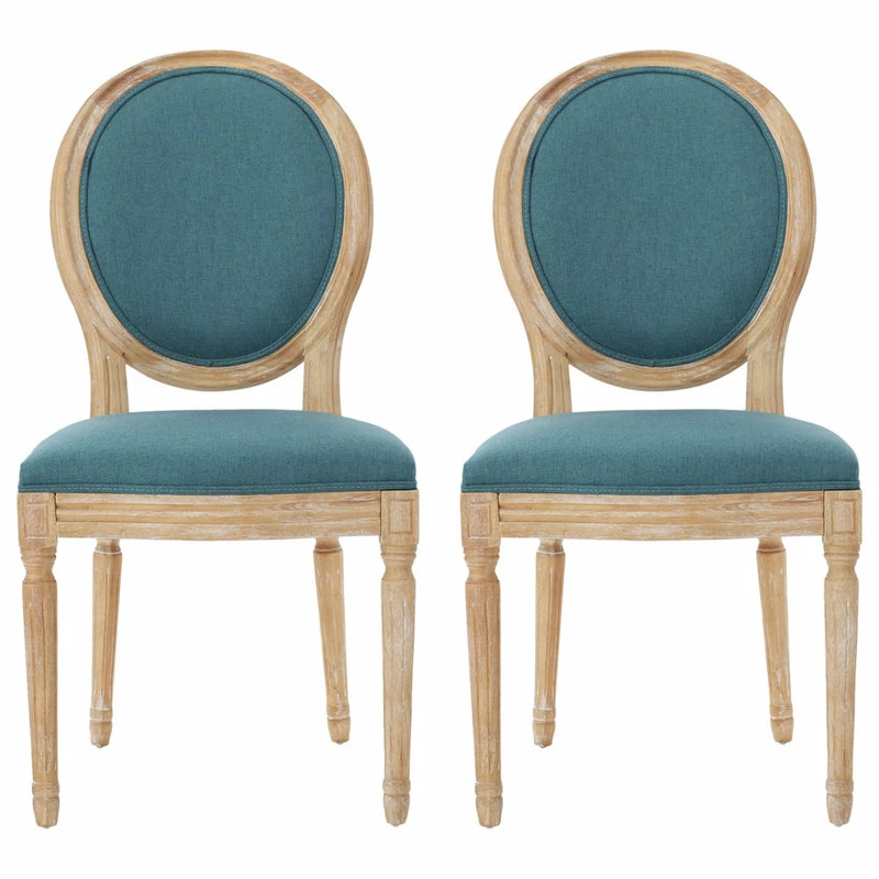 Deals ๐งจ GDFStudio GDF Studio Phinnaeus French Country Fabric Dining Chairs (Set Of 2), Dark Teal โญ 1 Deals ๐งจ GDFStudio GDF Studio Phinnaeus French Country Fabric Dining Chairs (Set Of 2), Dark Teal โญ