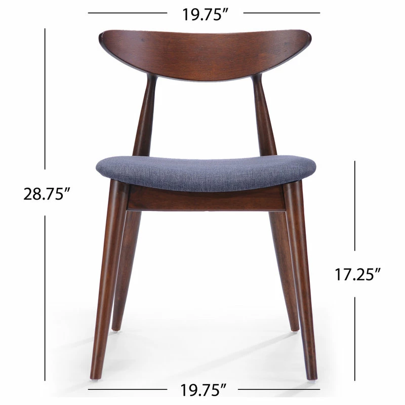 Coupon 🌟 GDFStudio GDF Studio Issaic Mid Century Design Wood Dining Chairs, Set Of 2, Charcoal/Waln 🔥 3 Coupon 🌟 GDFStudio GDF Studio Issaic Mid Century Design Wood Dining Chairs, Set Of 2, Charcoal/Waln 🔥 - Image 3