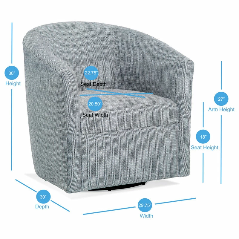 Best Sale 🔥 Comfort Pointe Lynton Swivel Chair, Indigo 🛒 3 Best Sale 🔥 Comfort Pointe Lynton Swivel Chair, Indigo 🛒 - Image 3