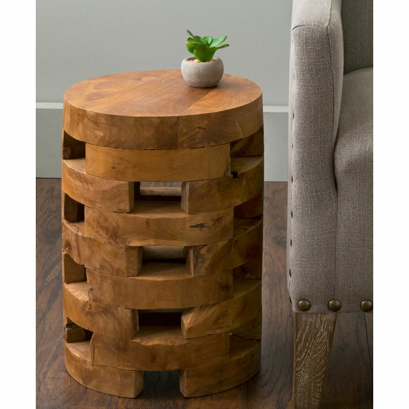 Outlet โญ East At Main's Hixson Brown Teakwood Round Accent Table ๐งจ 3 Outlet โญ East At Main's Hixson Brown Teakwood Round Accent Table ๐งจ - Image 3