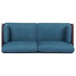 Coupon 🎉 GDFStudio Bagan Mid-Century Modern Upholstered 3 Seater Sofa, Navy Blue + Dark Walnut ⌛ -Living Room Furniture Shop ddc1f6e0006ff397 8383 w800 h800 b1 p0