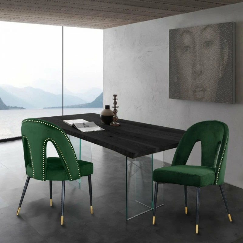 New π MOD The Roxy Dining Chair, Green, Velvet, Set Of 2 β 5 New π MOD The Roxy Dining Chair, Green, Velvet, Set Of 2 β - Image 5