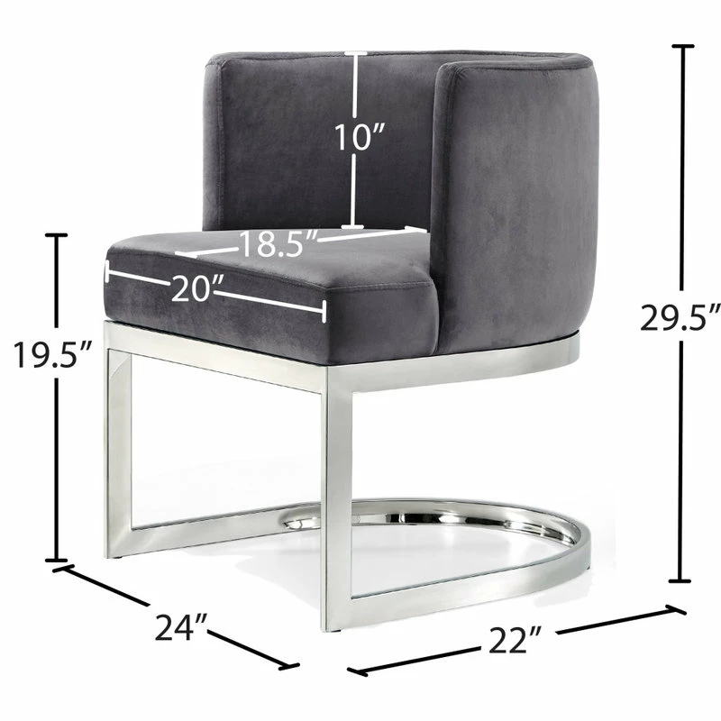 Flash Sale ๐ Meridian Furniture Gianna Velvet Dining Chair, Gray, Chrome Base ๐งจ 7 Flash Sale ๐ Meridian Furniture Gianna Velvet Dining Chair, Gray, Chrome Base ๐งจ - Image 7