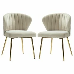 Cheapest 🤩 MOD The Audrey Dining Chair, Velvet, Set Of 2, Tan 🔔