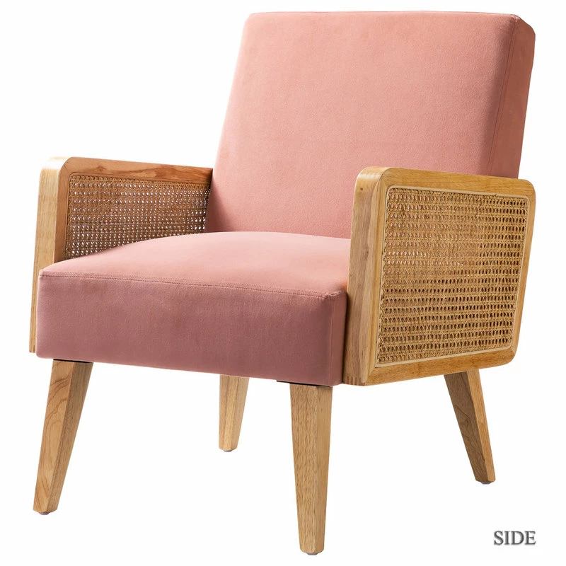 Wholesale 🛒 Karat Home Delphine Cane Accent Chair, Blush 👍 1 Wholesale 🛒 Karat Home Delphine Cane Accent Chair, Blush 👍