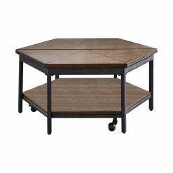 Promo 🔥 Steve Silver Ultimo Chocolate Wood Hexagon Lift-Top Cocktail Table 😍 -Living Room Furniture Shop e091a1b30d6df1cb 8041 w800 h800 b1 p0