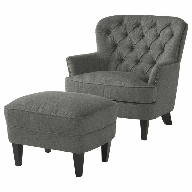 Promo 🤩 GDFStudio GDF Studio Teton Gray Fabric Club Chair And Ottoman 🥰 1 Promo 🤩 GDFStudio GDF Studio Teton Gray Fabric Club Chair And Ottoman 🥰