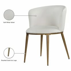Best Pirce 🥰 MOD The Almar Dining Chair, White And Brushed Gold, Faux Leather And Iron, Set Of 2 🥰 -Living Room Furniture Shop e2b17df902741521 1313 w800 h800 b1 p0