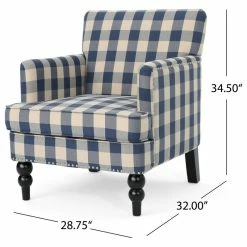 Coupon 🥰 GDFStudio GDF Studio Eve Tufted Fabric Club Chair, Blue Checkerboard/Dark Brown ✔️ -Living Room Furniture Shop e2d1a4ff01b70a76 1202 w800 h800 b1 p0