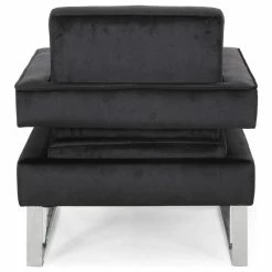 Outlet 🤩 GDFStudio Kerman Modern Glam Velvet Club Chair, Black/Silver 😍 -Living Room Furniture Shop e2e121a70f906aac 7765 w800 h800 b1 p0