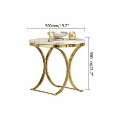 Discount 👍 Homary Modern Round Black Faux Marble Side Table X-Base End Table In Gold, White ✨ -Living Room Furniture Shop e49191400ec7b28f 0886 w800 h800 b1 p0