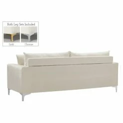 Top 10 🎁 Meridian Furniture Naomi Velvet Sofa, Gold And Chrome Leg Set, Cream ⌛ -Living Room Furniture Shop e721b9ee02740ee5 6417 w800 h800 b1 p0