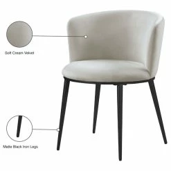 Cheap 💯 Meridian Furniture Skylar Dining Chair, Set Of 2, Cream Velvet, Matte Black Iron Legs ✔️ -Living Room Furniture Shop eab15bad0274151b 3289 w800 h800 b1 p0