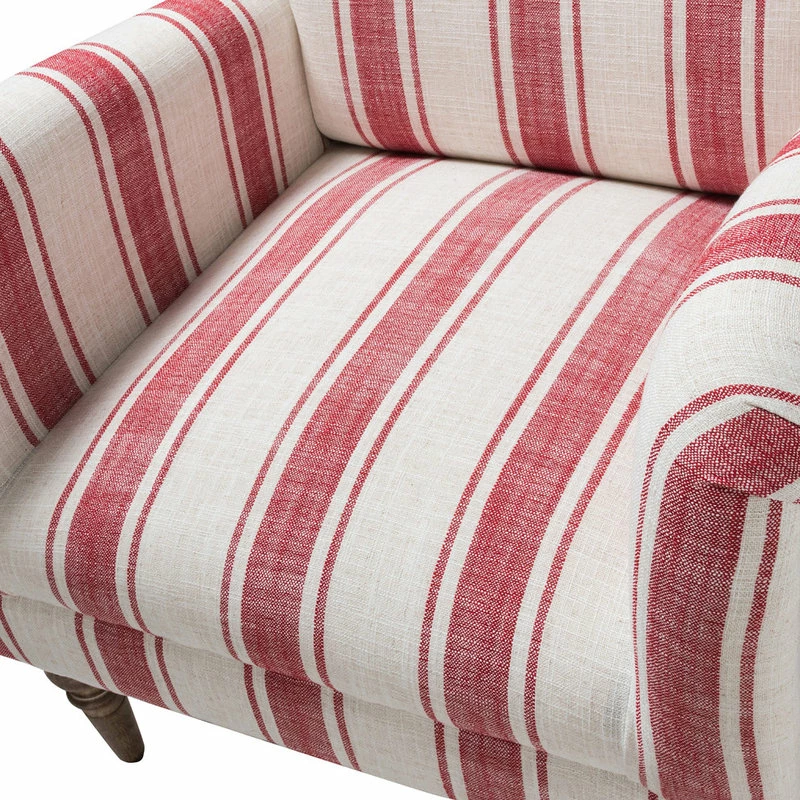Hot Sale 🛒 Karat Home Stripe Armchair Set Of 2, Red 🎉 6 Hot Sale 🛒 Karat Home Stripe Armchair Set Of 2, Red 🎉 - Image 6