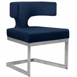 Best reviews of ✔️ MOD The Eve Dining Chair, Navy And Chrome, Velvet And Metal 😀