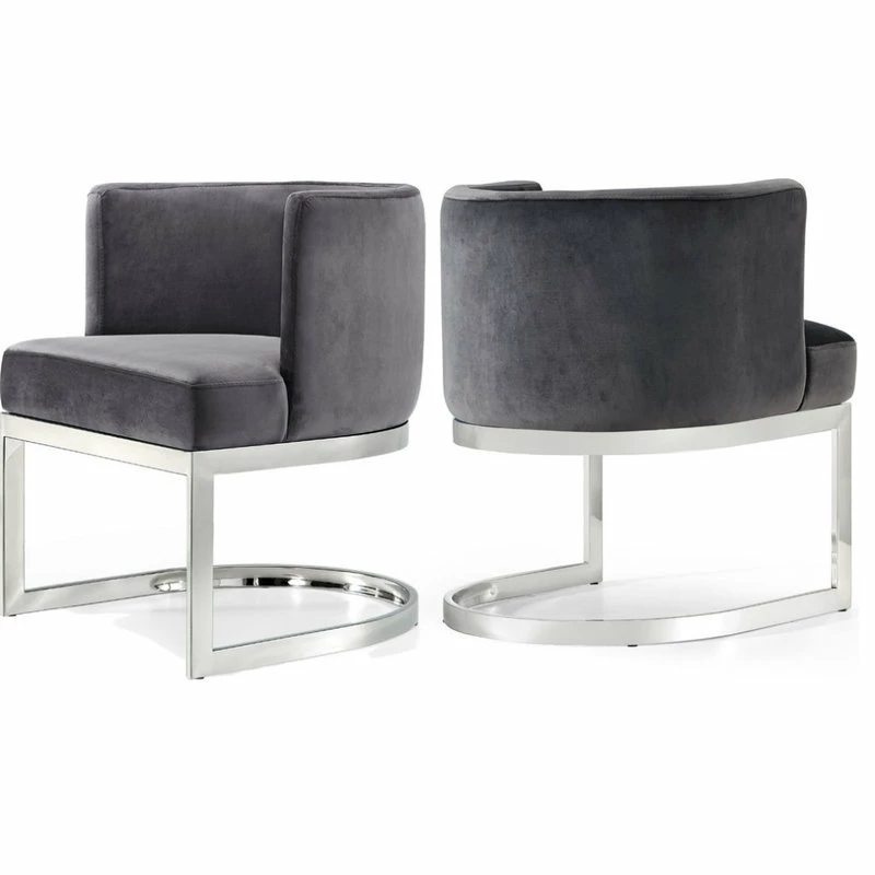 Flash Sale ๐ Meridian Furniture Gianna Velvet Dining Chair, Gray, Chrome Base ๐งจ 2 Flash Sale ๐ Meridian Furniture Gianna Velvet Dining Chair, Gray, Chrome Base ๐งจ - Image 2