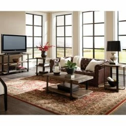 Brand new 🌟 Bolton Furniture, Inc. Modesto 2-Shelf Metal Strap And Reclaimed Wood End Table 😉 -Living Room Furniture Shop eed134ed01f436d9 7420 w800 h800 b0 p0