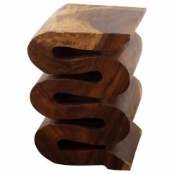 Deals 🌟 Kammika Import Export Co., Ltd (Thailand) Haussmann® Wood Wave Verve Accent Snake Table 12x14x20 In H Walnut Oil 😀 -Living Room Furniture Shop efd168400e8c4c20 5801 w800 h800 b1 p0