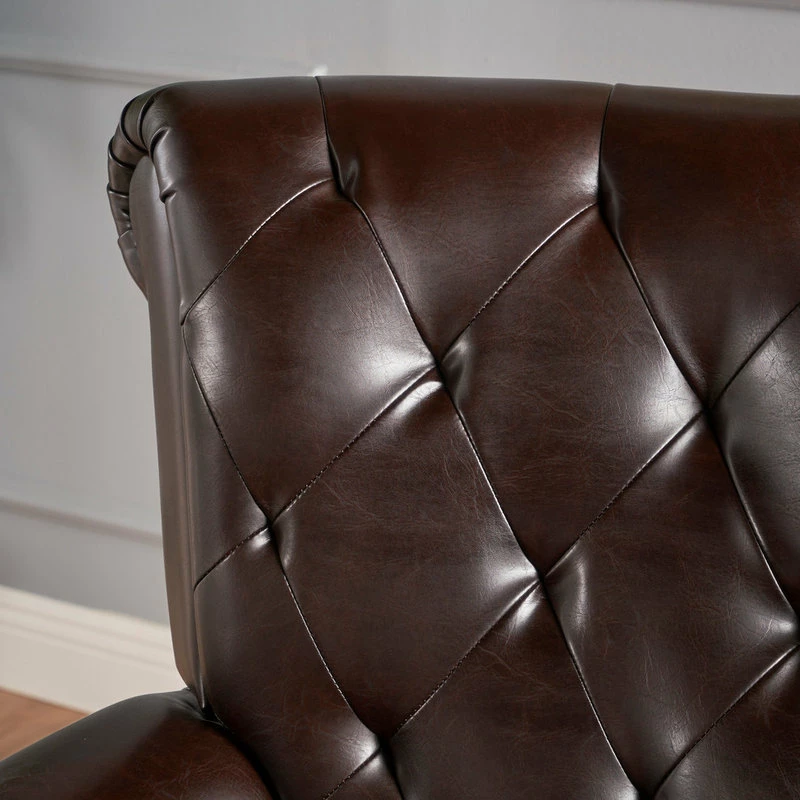 Deals ⭐ GDFStudio Solvang Contemporary Oversized Tufted Leather Club Chair, Hazelnut Brown 🛒 3 Deals ⭐ GDFStudio Solvang Contemporary Oversized Tufted Leather Club Chair, Hazelnut Brown 🛒 - Image 3