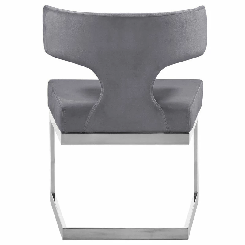 Promo 😀 MOD The Eve Dining Chair, Gray And Chrome, Velvet And Metal 🔥 3 Promo 😀 MOD The Eve Dining Chair, Gray And Chrome, Velvet And Metal 🔥 - Image 3