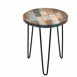 Discount 🛒 Welland Industries LLC Taylor Side Table Reclaimed Wood, Round 🛒