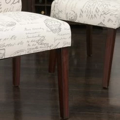 New 🎁 GDFStudio GDF Studio Script Printed Linen Dining Chairs, Set Of 2 👍 -Living Room Furniture Shop f701fa2f0f931494 1966 w800 h800 b0 p0