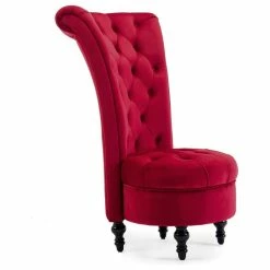 Flash Sale ⌛ Belleze Royal High Back Velvet Tufted Ottoman Chair, Red ❤️ -Living Room Furniture Shop f7a1796c0bb24ba5 7586 w800 h800 b1 p0