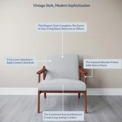 New ✨ Belleze Accent Chair Living Room Upholstered Armchair, Light Gray 👏 -Living Room Furniture Shop f90143500200cc80 7572 w800 h800 b0 p0