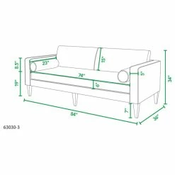New ❤️ Jennifer Taylor Home Nicholi 84" Modern Scandinavian Sofa With Bolster Pillows, Olive Green 🧨 -Living Room Furniture Shop fa015166004c15c3 1168 w800 h800 b1 p0