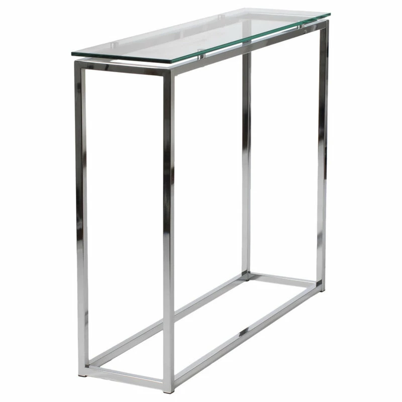 Promo ⌛ Euro Style Sandor Console Table, Clear Glass/Chrome 🛒 2 Promo ⌛ Euro Style Sandor Console Table, Clear Glass/Chrome 🛒 - Image 2