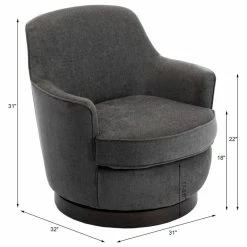Budget 🤩 Comfort Pointe Reese Charcoal Wood Base Swivel Chair 💯 -Living Room Furniture Shop fbf1c2840fc926f8 6216 w800 h800 b1 p0