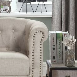 Top 10 ⭐ Rosevera Corporation Argenziano Chesterfield Chair, Beige 👍 -Living Room Furniture Shop fc71fe840bae2a50 5684 w800 h800 b0 p0