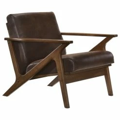 Hot Sale 🔥 Omax Decor Zola Lounge Chair, Brown/Walnut ❤️