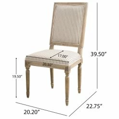 New 🛒 GDFStudio GDF Studio Martin Weathered Stripe Dining Chairs, Dark Coffee, Set Of 2 🧨 -Living Room Furniture Shop fff1d2b501ceb2af 6332 w800 h800 b1 p0